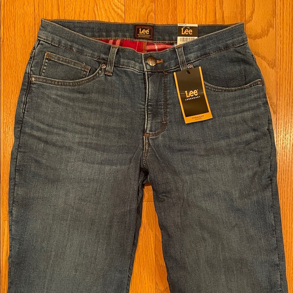 Lee fleece lined legenday straight mid-rise jeans sz 6 - Snowy Dawn